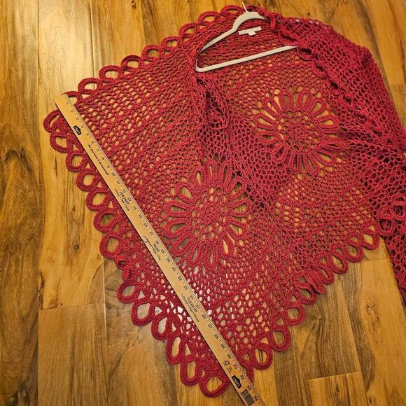 Boston Proper SzSm Oversized Pink Crochet stylish handmade Vintage sweater Tunic - Picture 5 of 15